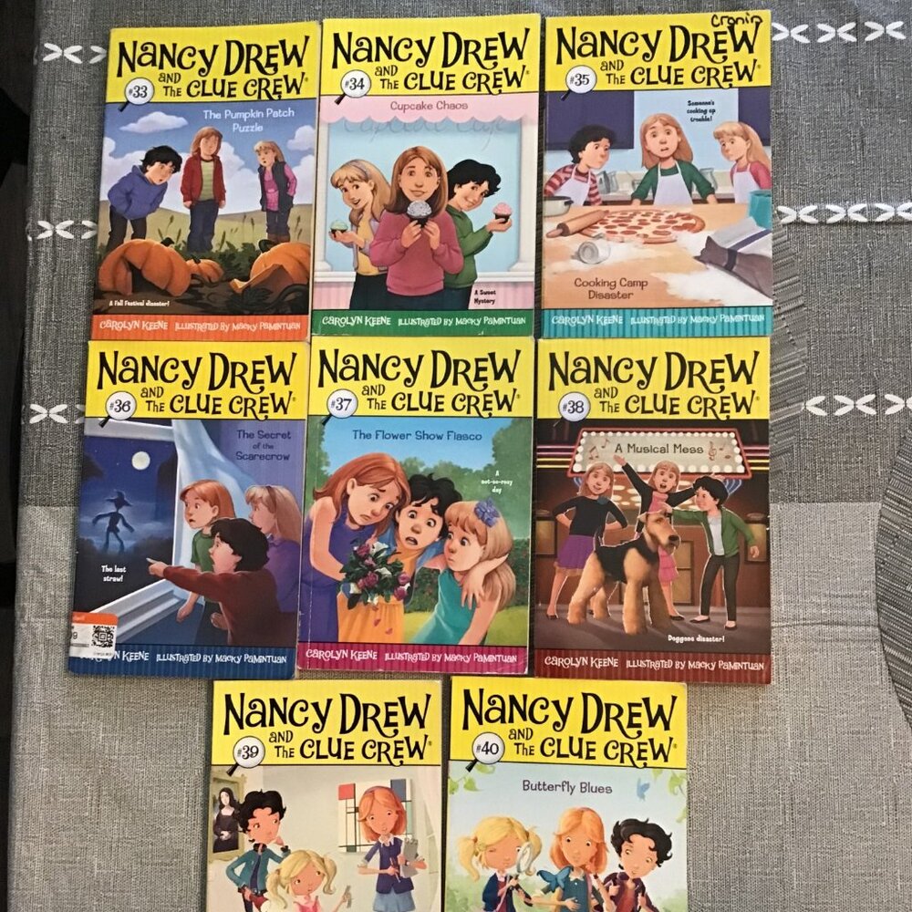 Lot of 8 Nancy Drew and the Clue Crew Book Set #33-40, Homeschooling Reading